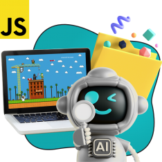 Язык программирования JavaScript + AI. Проектное обучение + геймификация + AI-помощники - КИБЕРшкола программирования для детей, компьютерные курсы для школьников, начинающих и подростков - KIBERone г. Отрадное